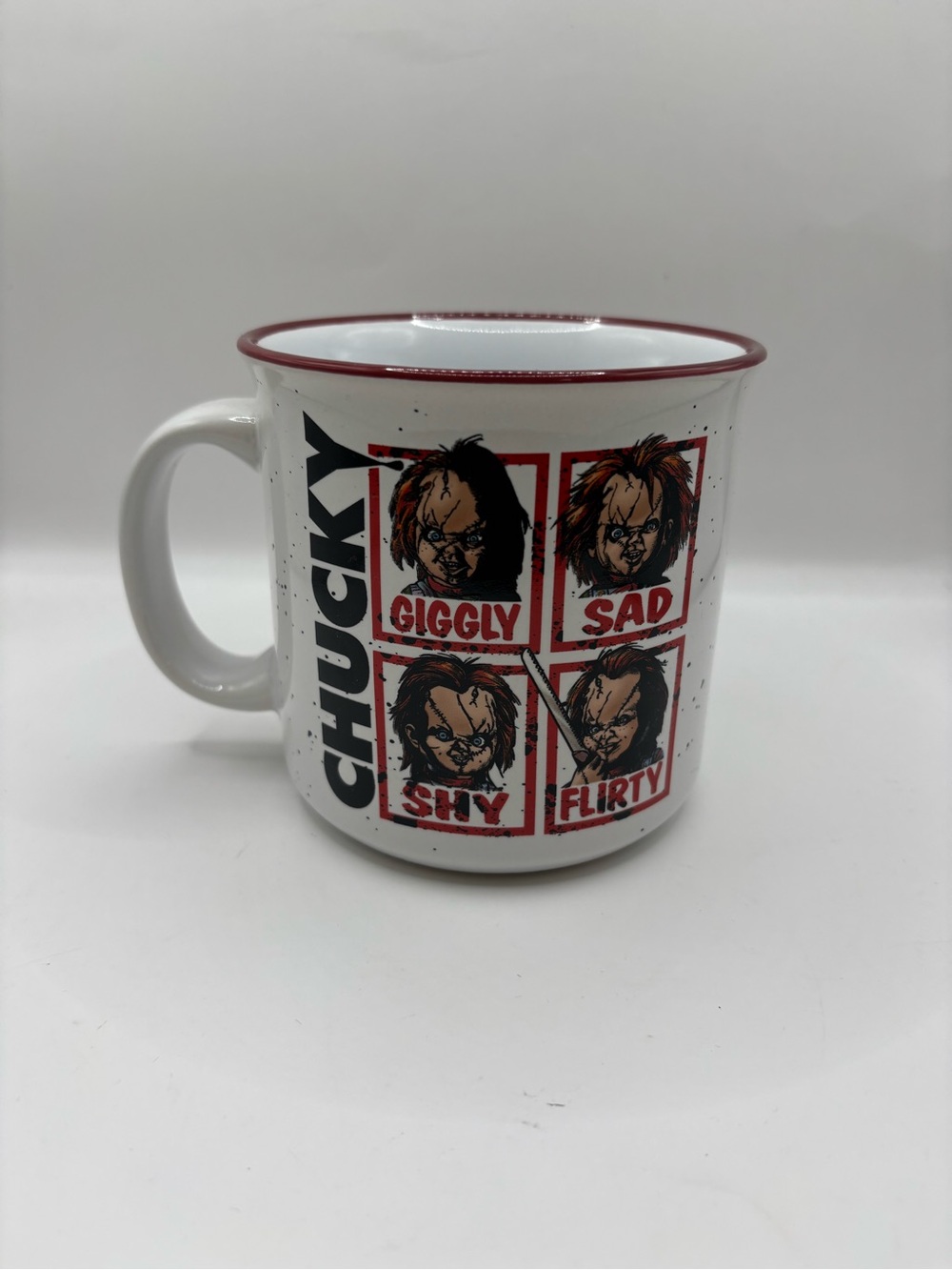 Silver Buffalo Chucky Emotions 20oz Ceramic Camper Mug Horror